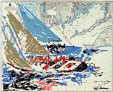 Leroy Neiman Canvas Paintings - America's Cup
